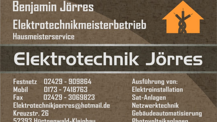 Visitenkarte von Elektrotechnik Jörres